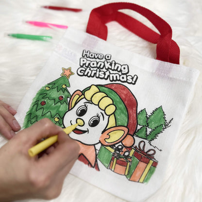 Drobės spalvinamas krepšelis